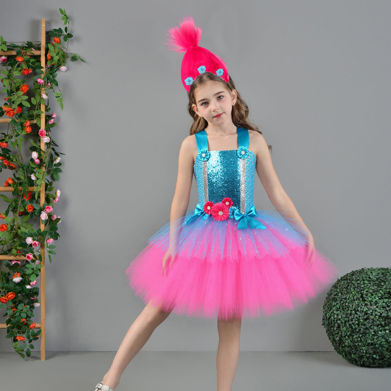 Girls' Halloween Trolls Anime Dress Costume