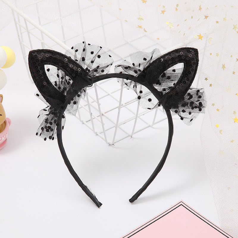 Lace Cat Ears Headband Children's Hair Accessories Cute Rabbit Ears Headband Lace Sexy Hairpin