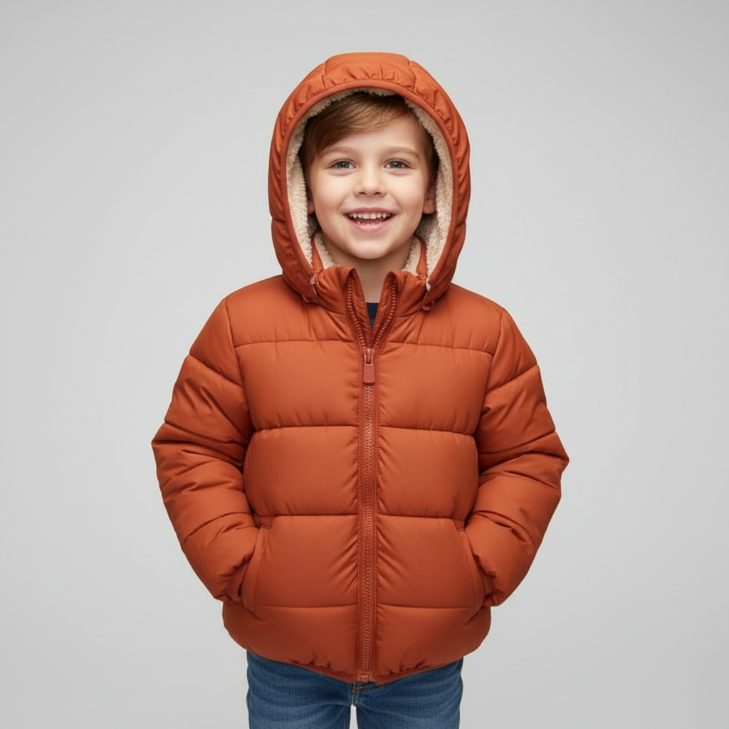 kids lambskin leather coat genuine winter jacket children