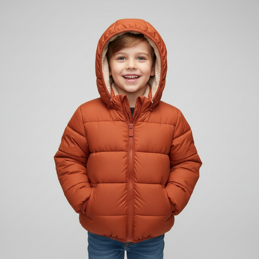 kids lambskin leather coat genuine winter jacket children