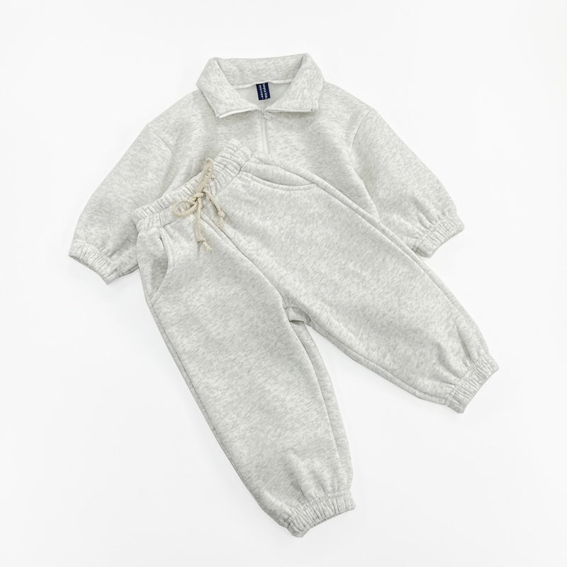 Zipper Collar Polo Shirt & Leggings Casual Set – Trendy Kids Outfit