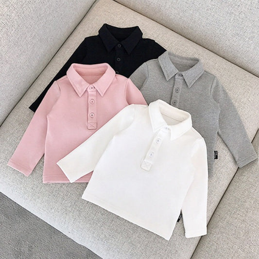 Kids Long Sleeve Polo T-Shirt | Soft Cotton School & Casual Top