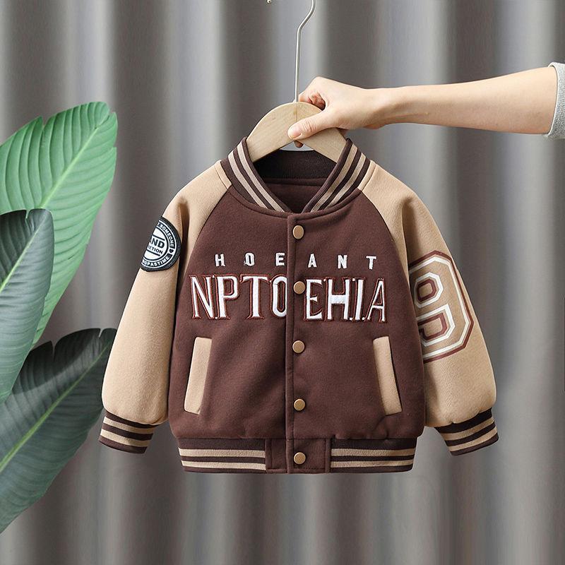 Toddler Boys Varsity Jacket – Stylish Letterman Coat with Embroidered Patch Design