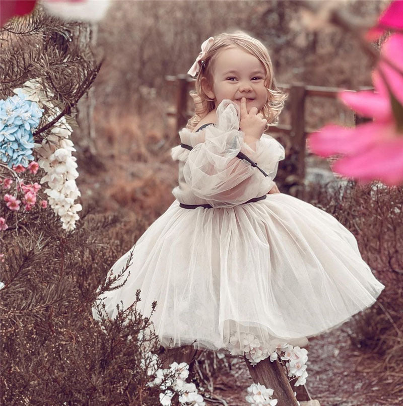 Tulle Puff Sleeve Dress