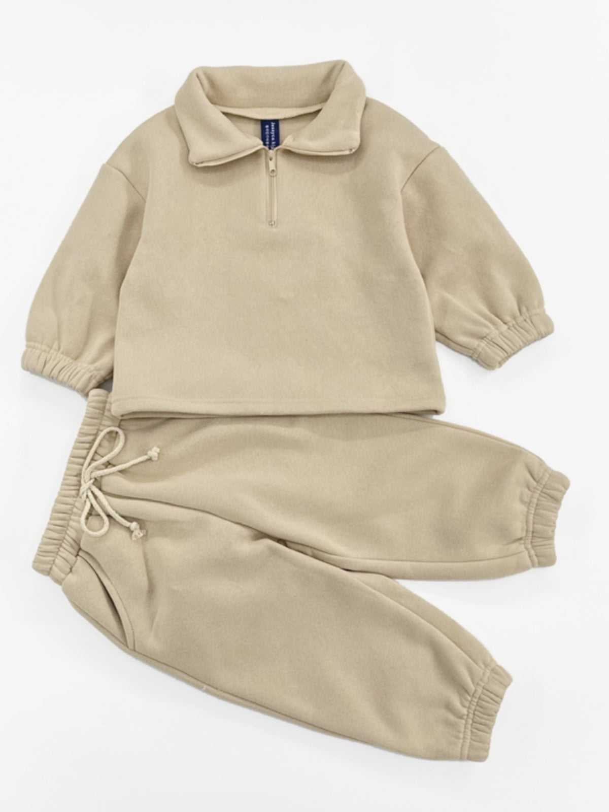 Zipper Collar Polo Shirt & Leggings Casual Set – Trendy Kids Outfit