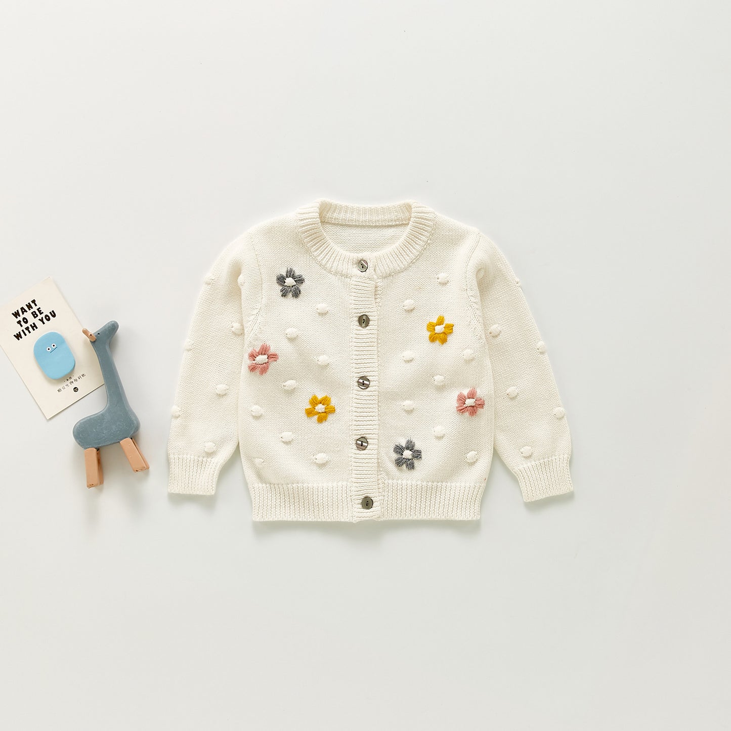 Knitted Cardigan Coat Cotton