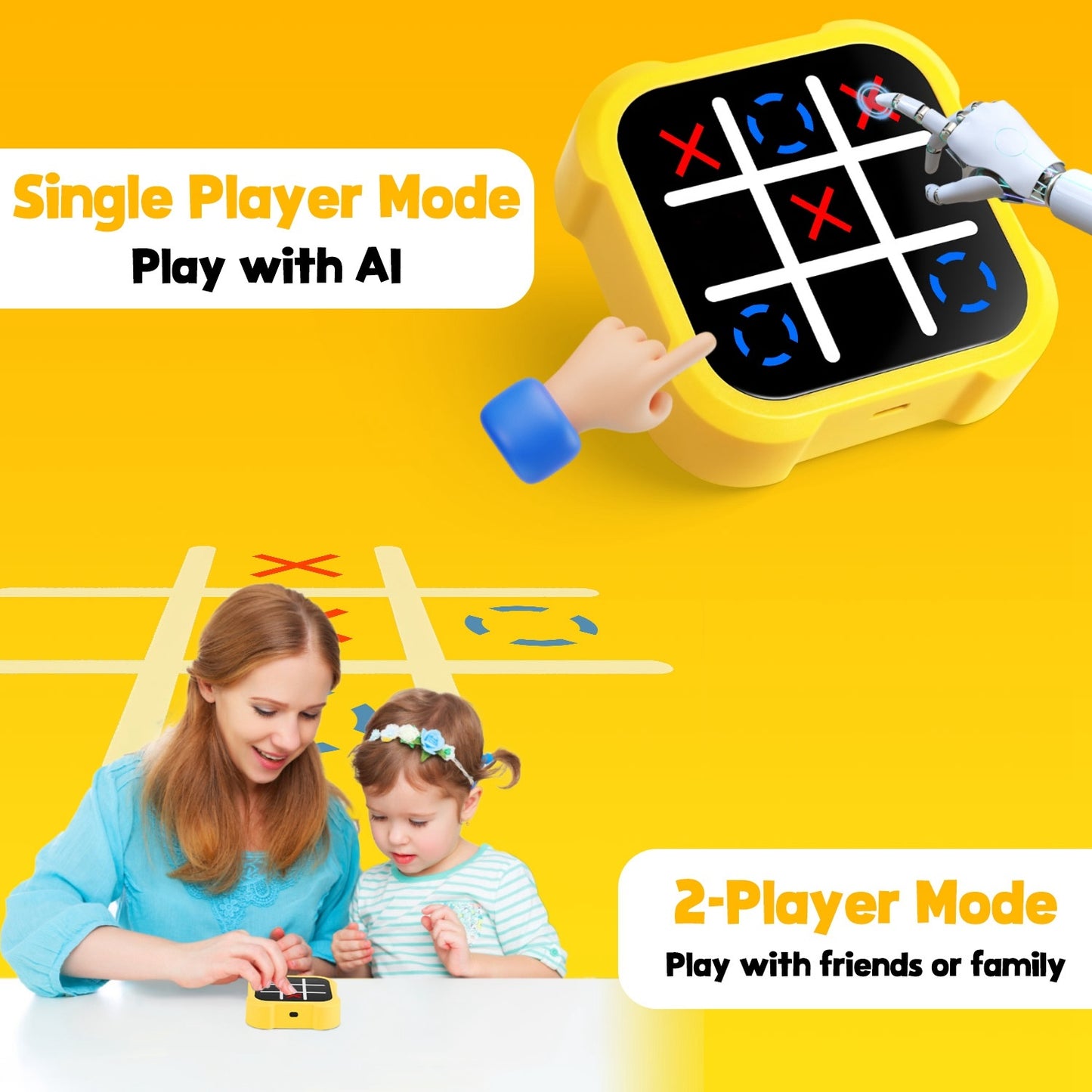 1Pc 3 In 1 Electric Tic Tac Toe Game Memory Flash Whack Mole Game Portable Travel Game Classic Board Games For Adults And Kids Aged Over 3 Years Old