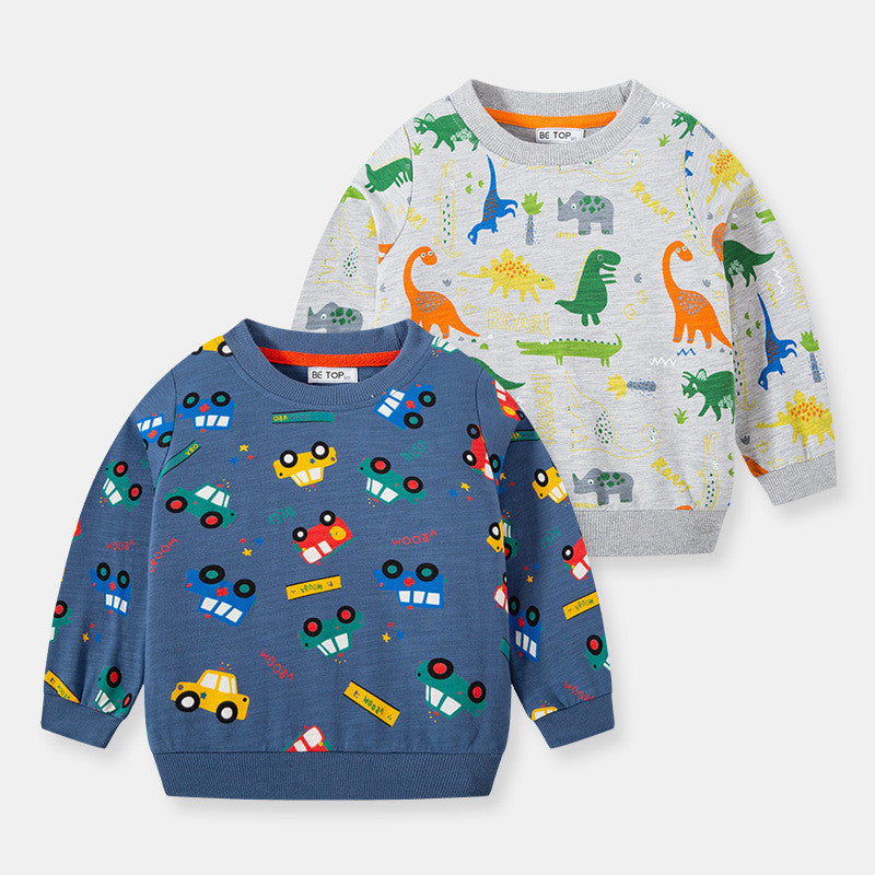 Boy's Sweatshirt Full Print Bottoming Shirt Top