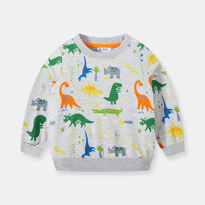 Boy's Sweatshirt Full Print Bottoming Shirt Top