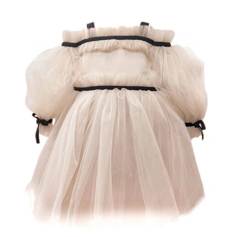 Tulle Puff Sleeve Dress