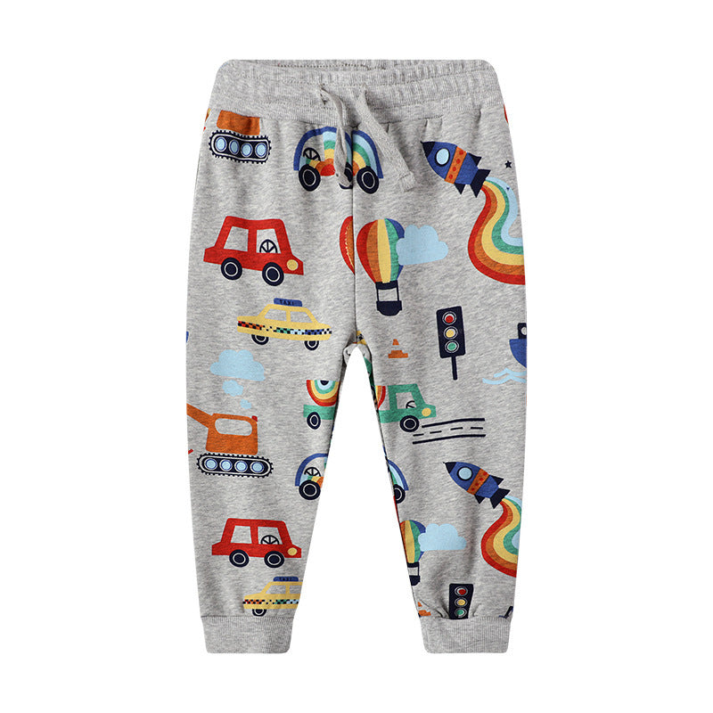Boys Knitted Cartoon Sweater Trousers – Casual Autumn Cotton Outfit | LounaKids