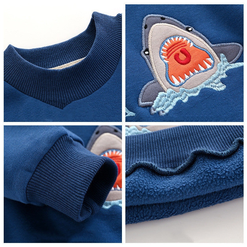 Boys Hooded Fleece Sweatshirt – Cartoon & Animal Pullover | LounaKids