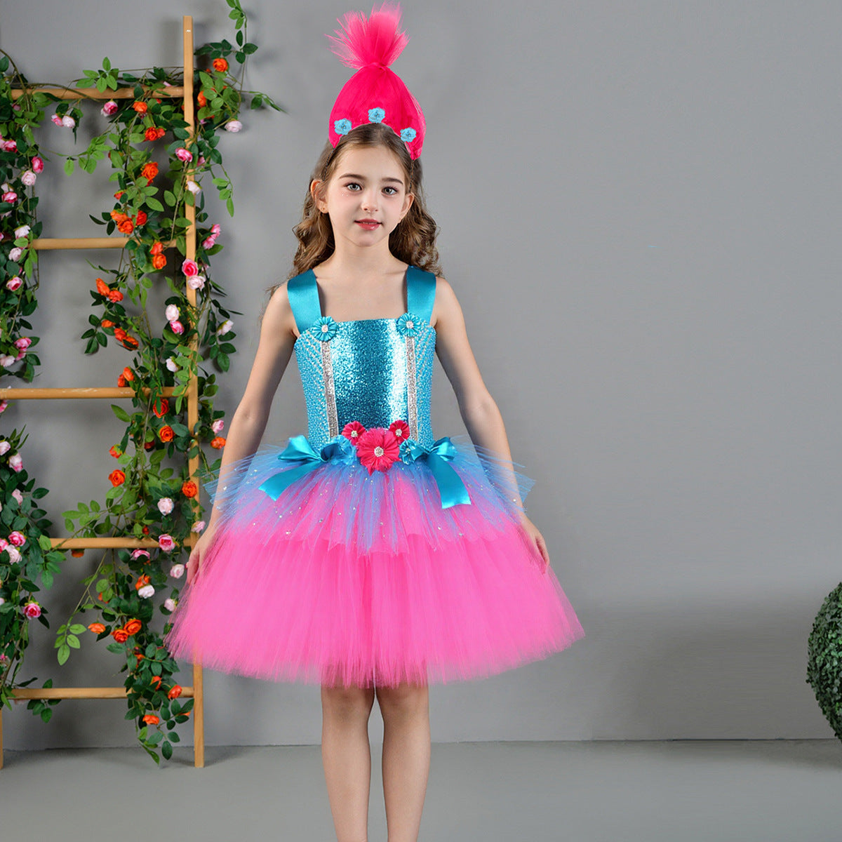 Girls' Halloween Trolls Anime Dress Costume