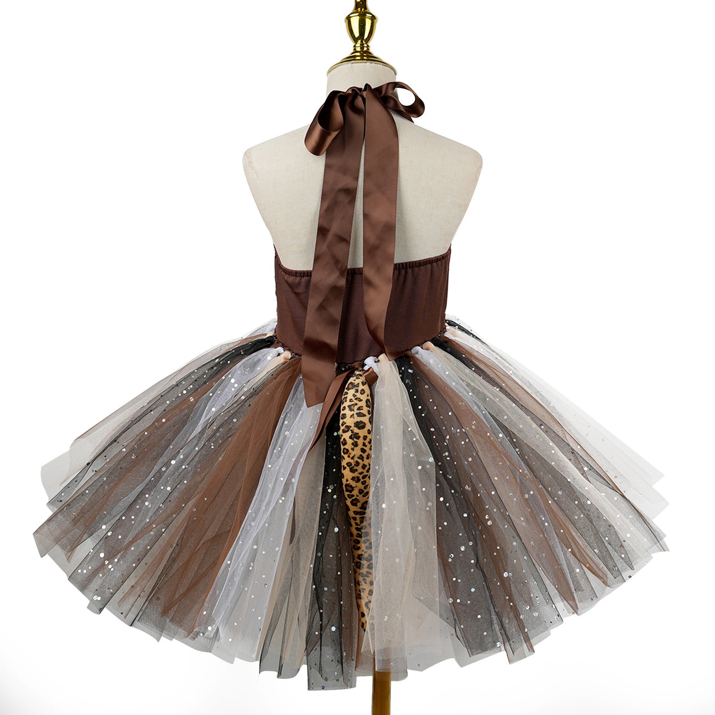 Leopard Animal Cosplay Costume Mesh Halloween Party Kids' Skirt