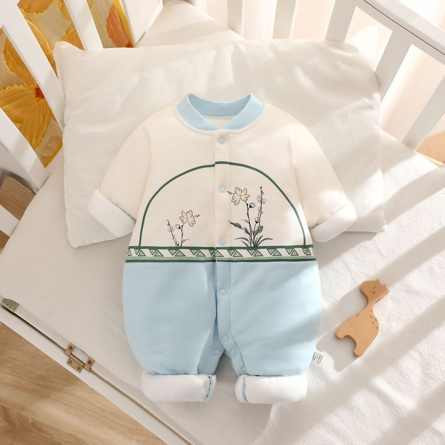 Cotton Baby Romper • 100% Cotton Long-Sleeve Newborn/Infant Romper – Louna Kids