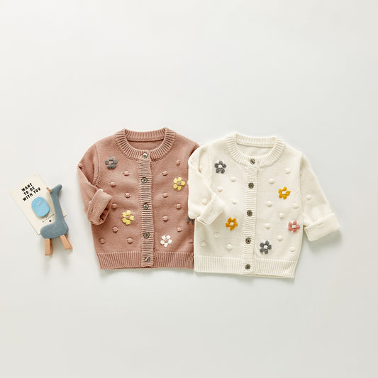 Knitted Cardigan Coat Cotton