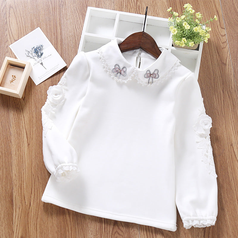 White Long-sleeved Bottoming Shirt
