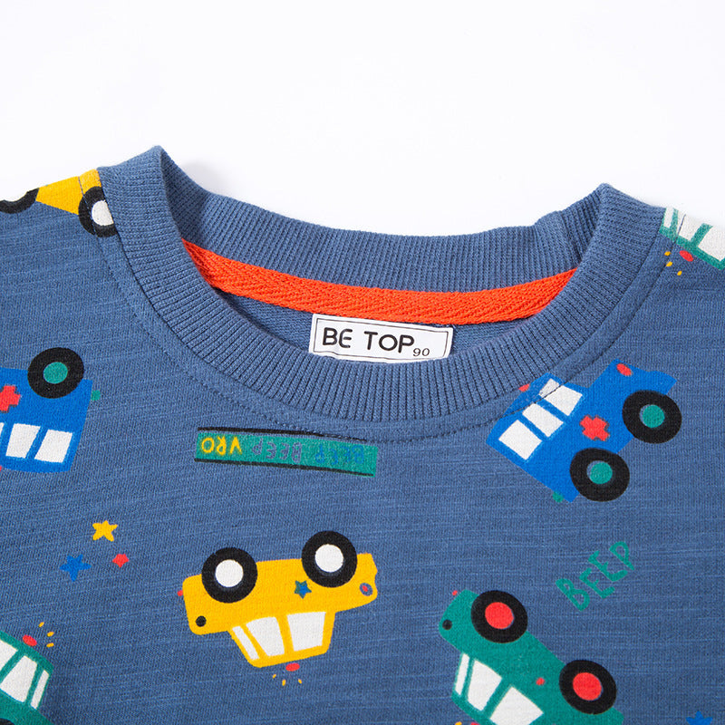 Boy's Sweatshirt Full Print Bottoming Shirt Top