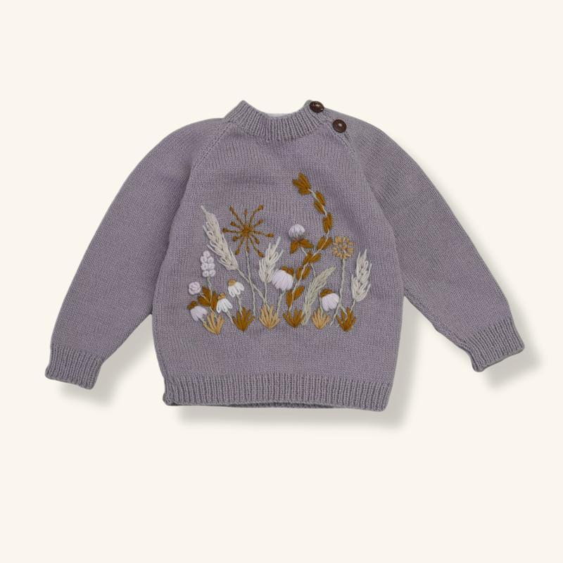 Hand-embroidered Pullover Sweater