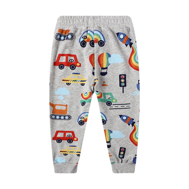 Boys Knitted Cartoon Sweater Trousers – Casual Autumn Cotton Outfit | LounaKids