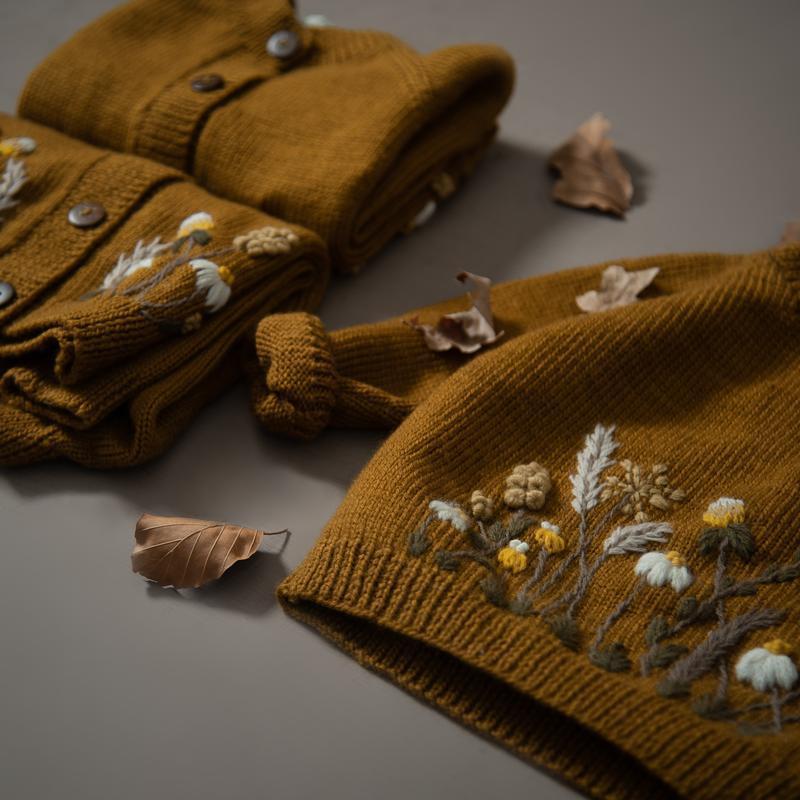 Hand-embroidered Pullover Sweater