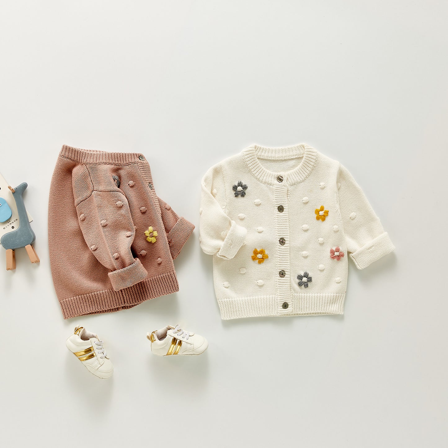 Knitted Cardigan Coat Cotton