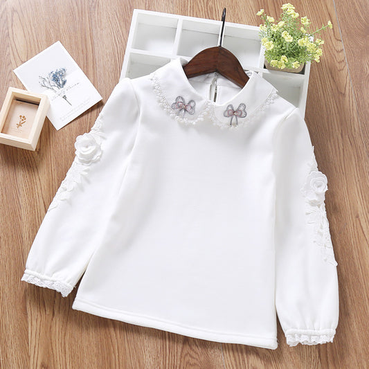 White Long-sleeved Bottoming Shirt